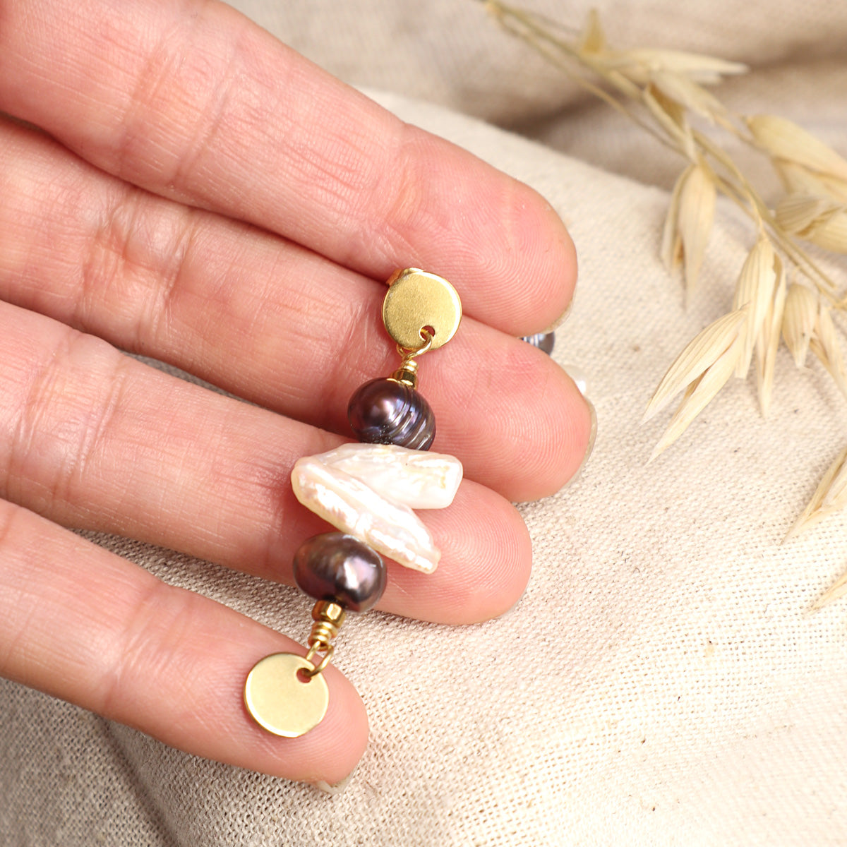 Upcycling Perlenohrringe