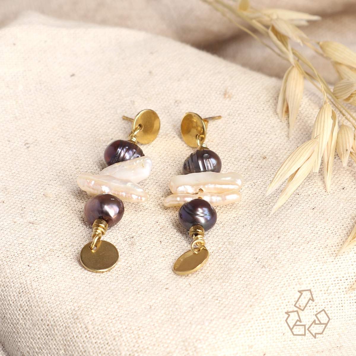 Upcycling Perlenohrringe