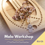 Mala-Workshop in deiner Nähe: Lerne das traditionelle Mala-Knoten von Edelsteinketten für deine persönliche Achtsamkeit.