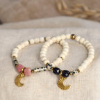 Mond Armband mit Blaufluss, Dalmatiner Jaspis und Hämatit - | trueffeldesign