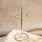 Neon Creolen mit Dalmatiner Jaspis - | trueffeldesign