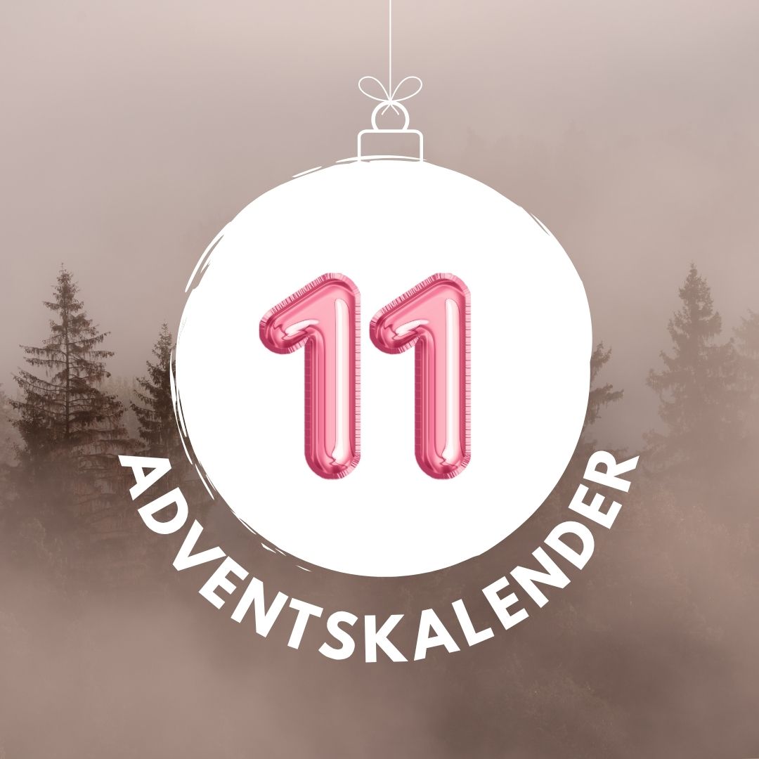 Pinker Luftballon in Form der Zahl 11 für den digitalen Adventskalender