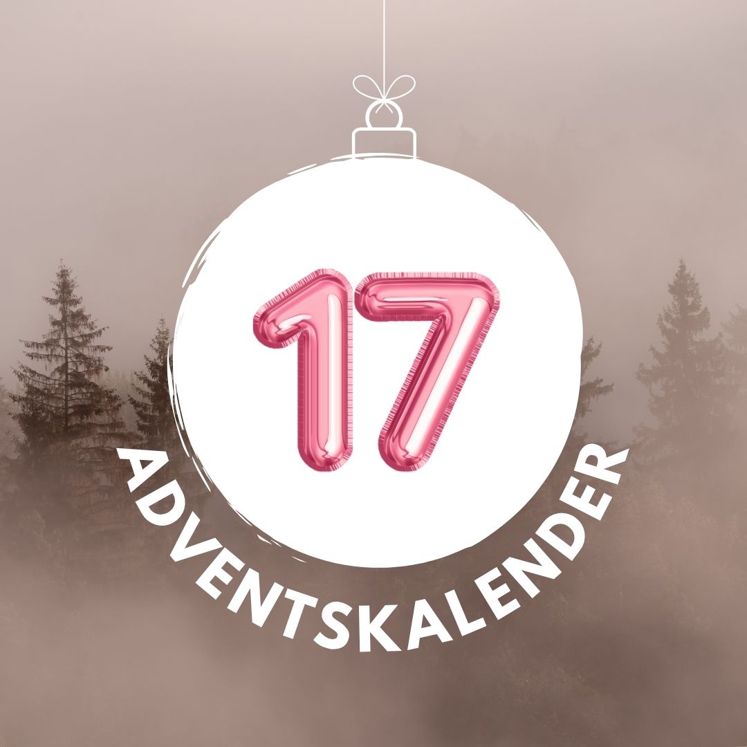 Pinker Luftballon in Form der Zahl 17 für den digitalen Adventskalender