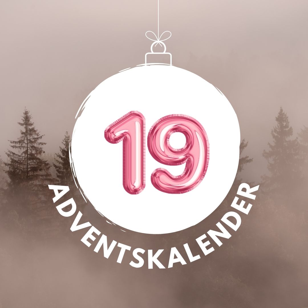 Pinker Luftballon in Form der Zahl 19 für den digitalen Adventskalender