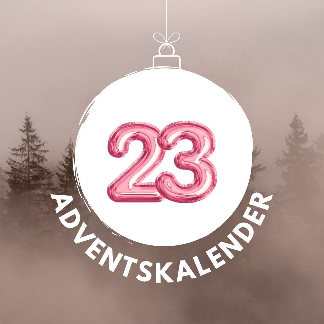 Pinker Luftballon in Form der Zahl 23 für den digitalen Adventskalender