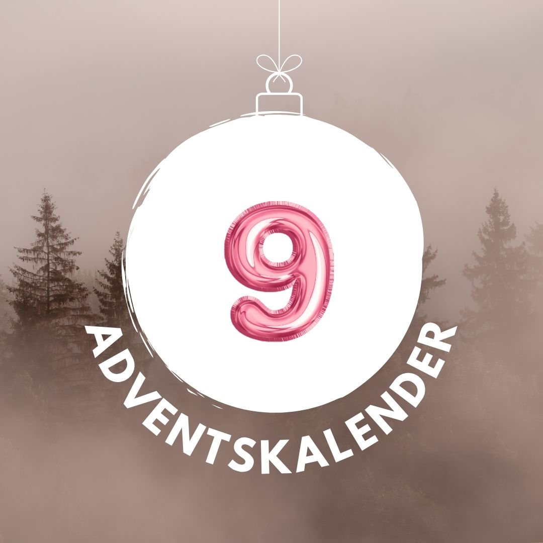 Pinker Luftballon in Form der Zahl 9 für den digitalen Adventskalender