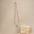 Schlichte Mondstein Kette mit Tropfenförmigen Sonnen-Anhänger