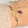 Yoga Armband mit Amethyst & Jaspis - trueffeldesign | Handgemachter Schmuck mit Bedeutung