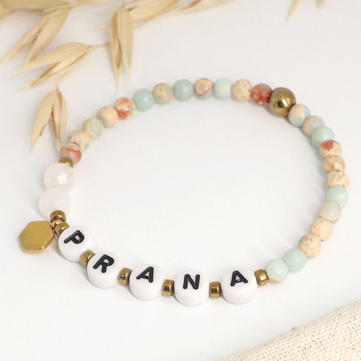 Yoga Armband PRANA aus Jaspis & Mondstein - Mein Shop